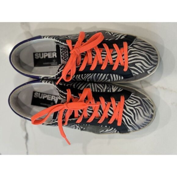 Golden Goose Superstar Zebra-Striped Sneakers Size 38 - Picture 5 of 9
